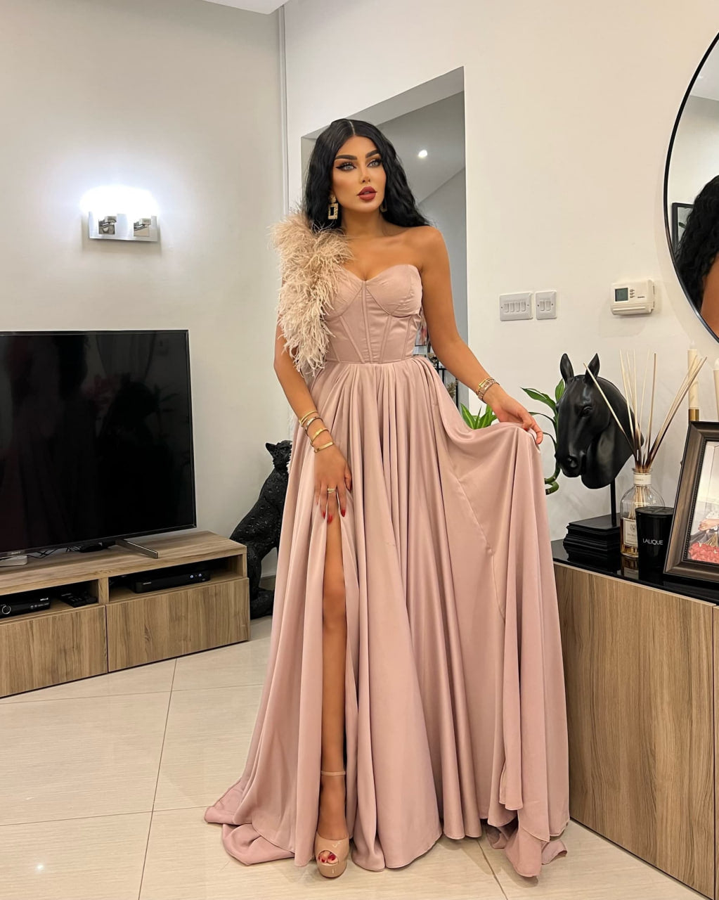 Ayla Feathers Dress - CHADAN
