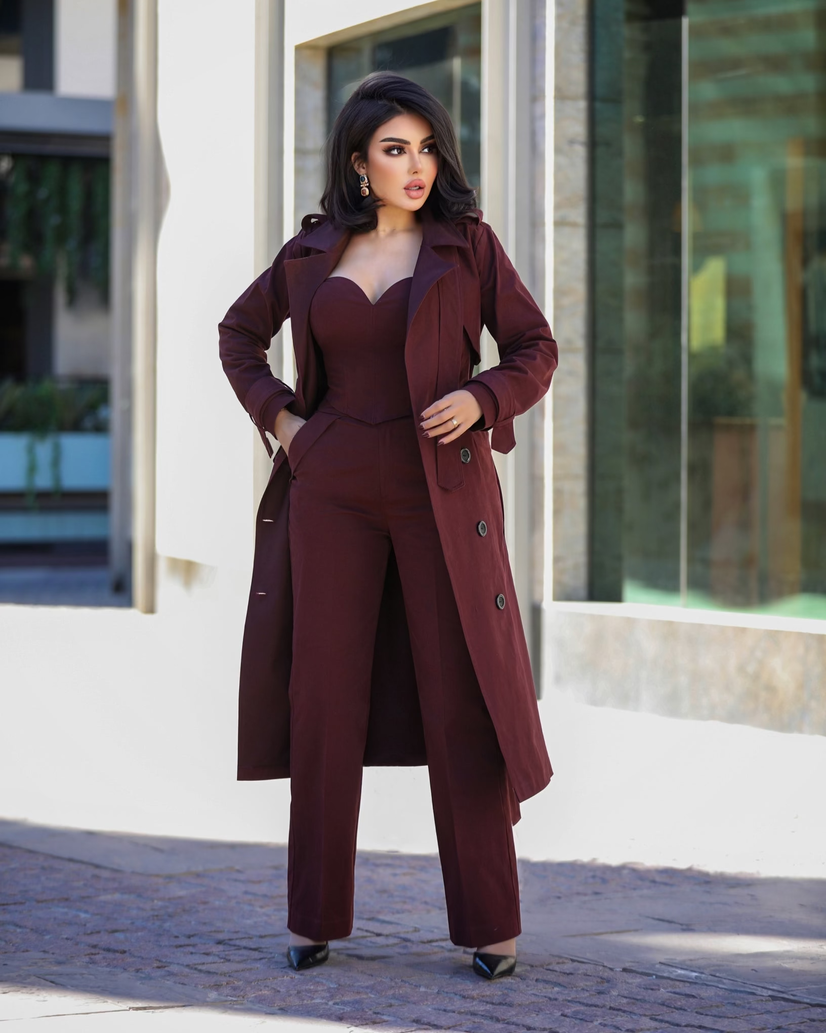 Burgundy Suit 3 Pieces - CHADAN