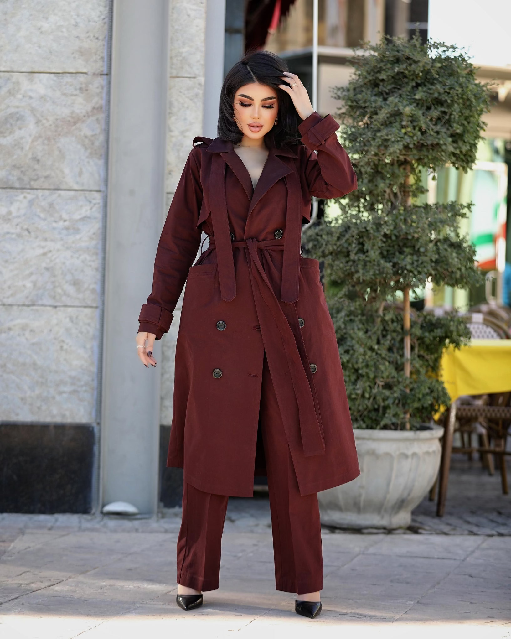 Burgundy Suit 2 Pieces - CHADAN