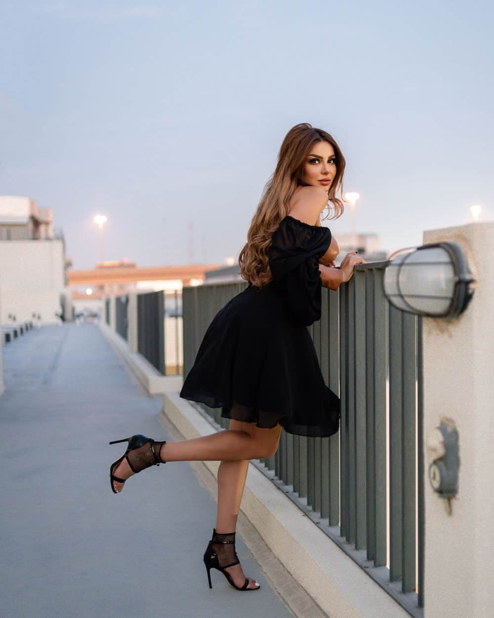 ChCh Leather Chiffon Dress - CHADAN