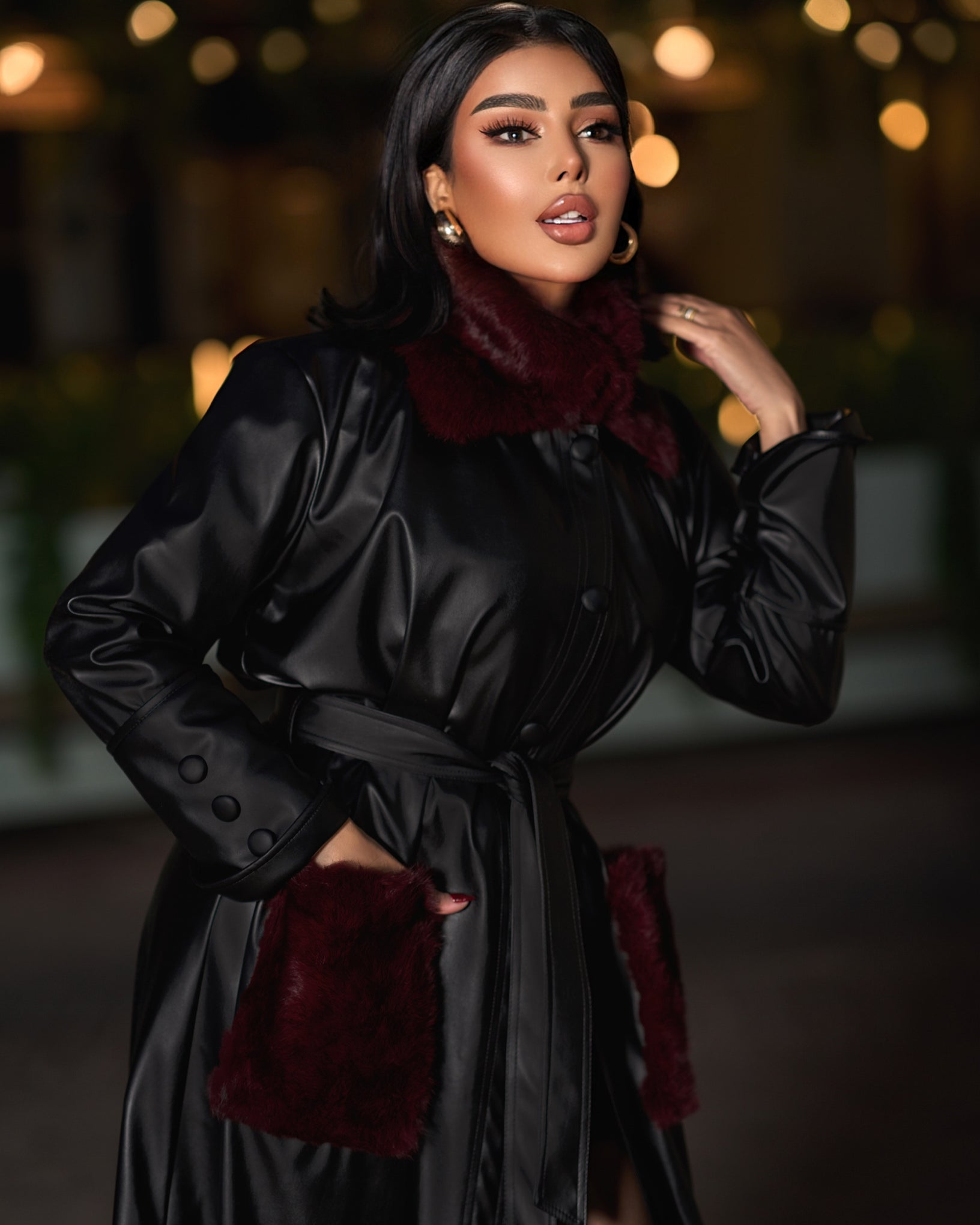 Elegant Long Fur Leather Coat - CHADAN