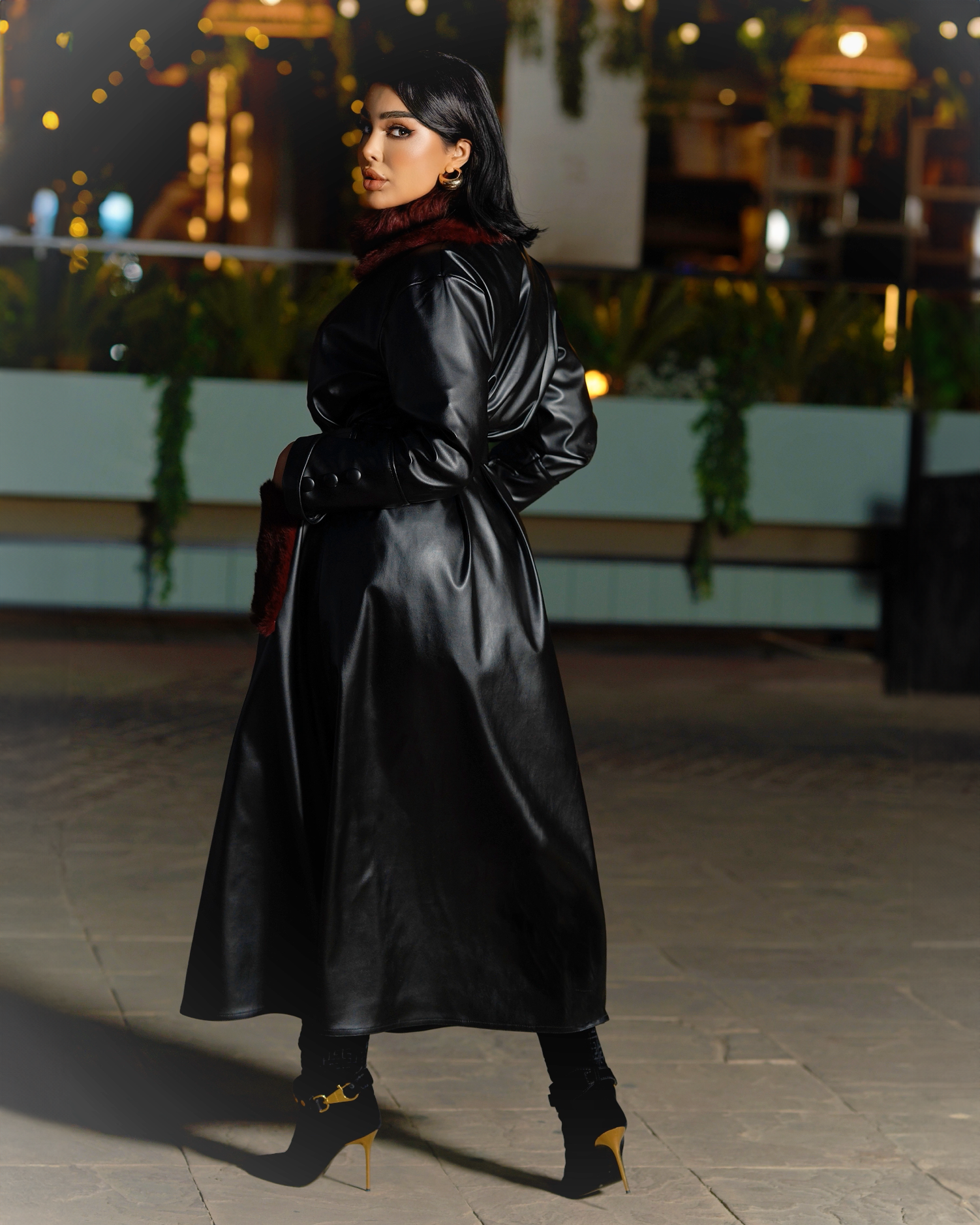 Elegant Long Fur Leather Coat - CHADAN