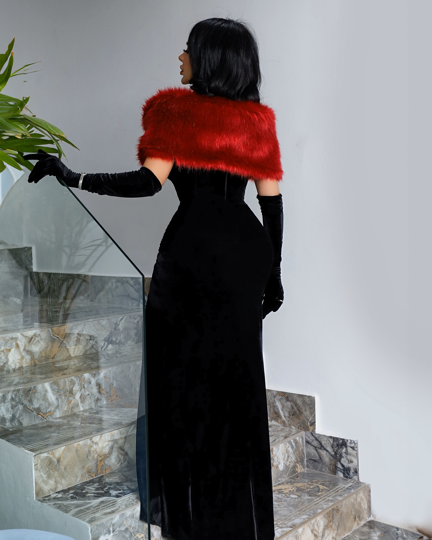Monro R/N Velvet Dress - CHADAN