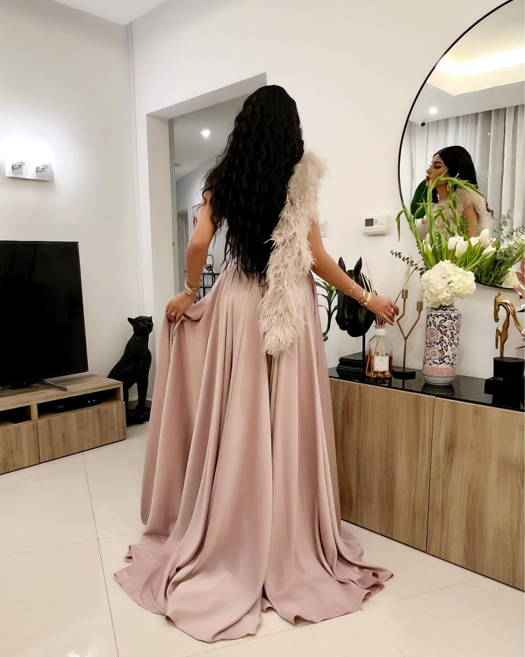 Ayla Feathers Dress - CHADAN