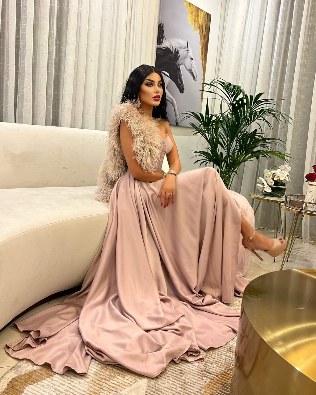 Ayla Feathers Dress - CHADAN