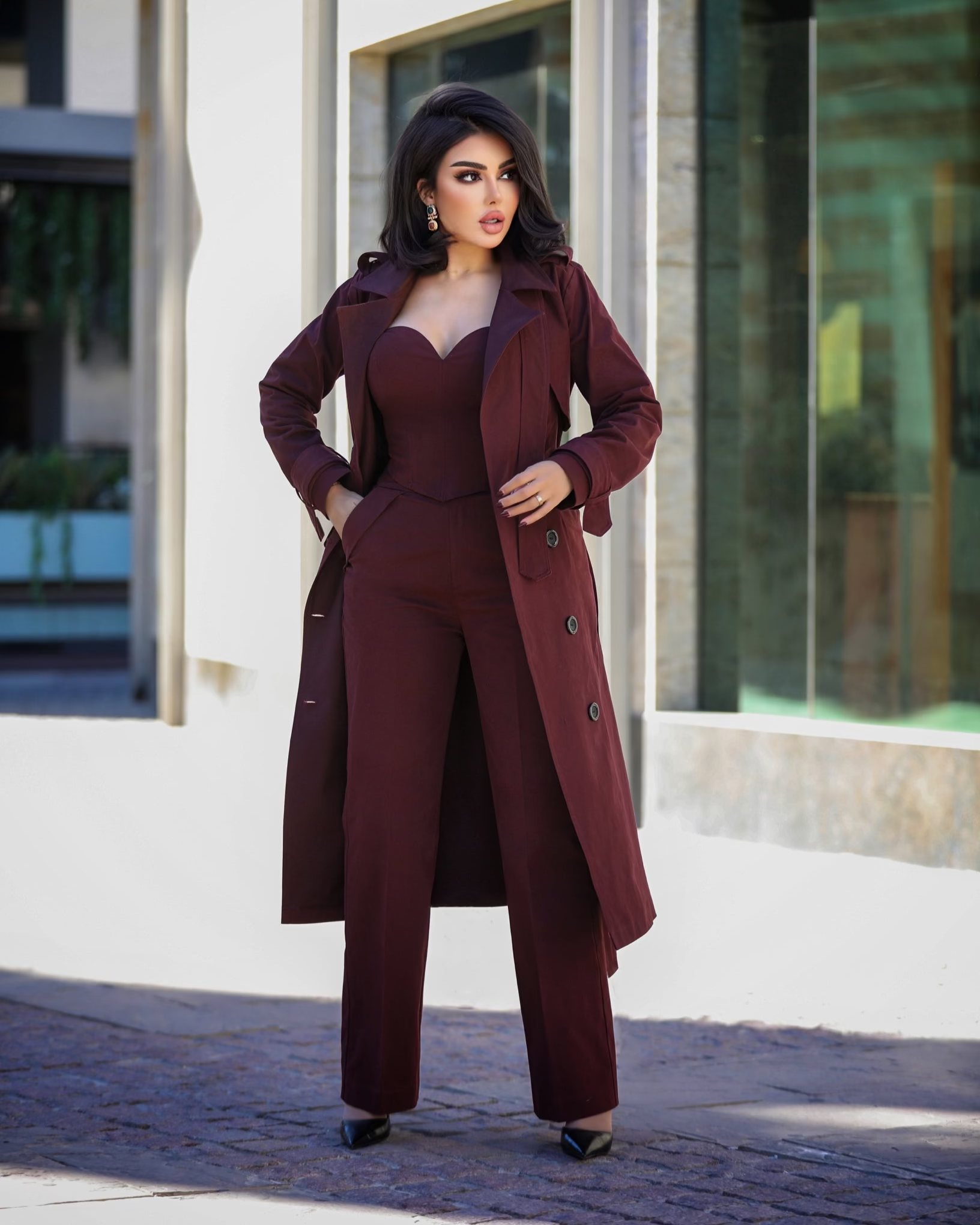 Burgundy Corset Top - CHADAN