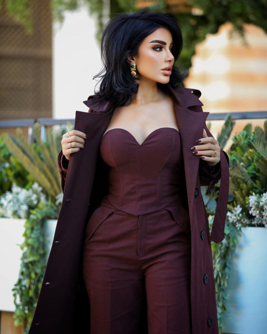 Burgundy Corset Top - CHADAN