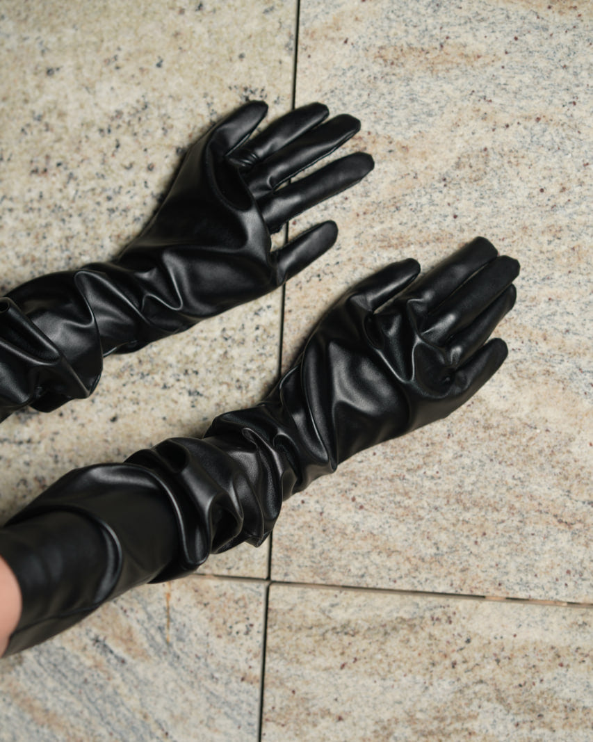 Elegant Long Leather Gloves - CHADAN