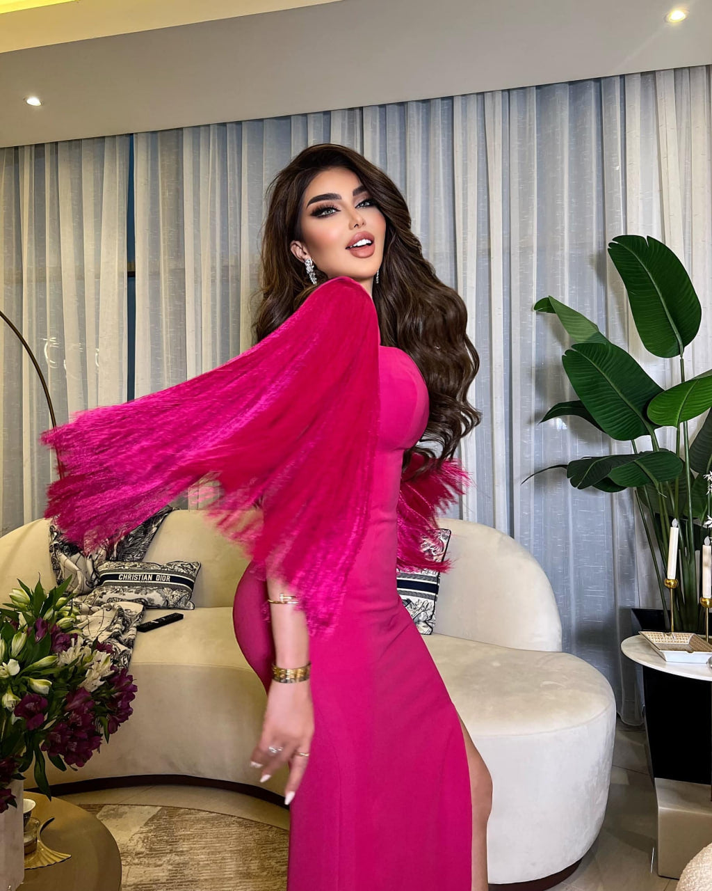 Fushia Skinny Dress - CHADAN
