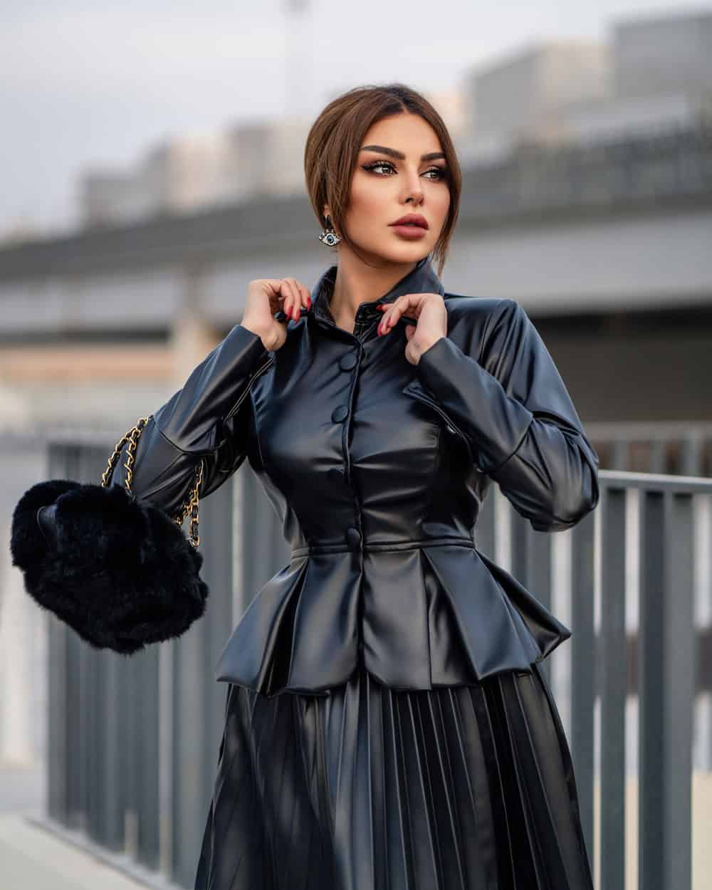 Marmar Leather Plated Skirt - CHADAN