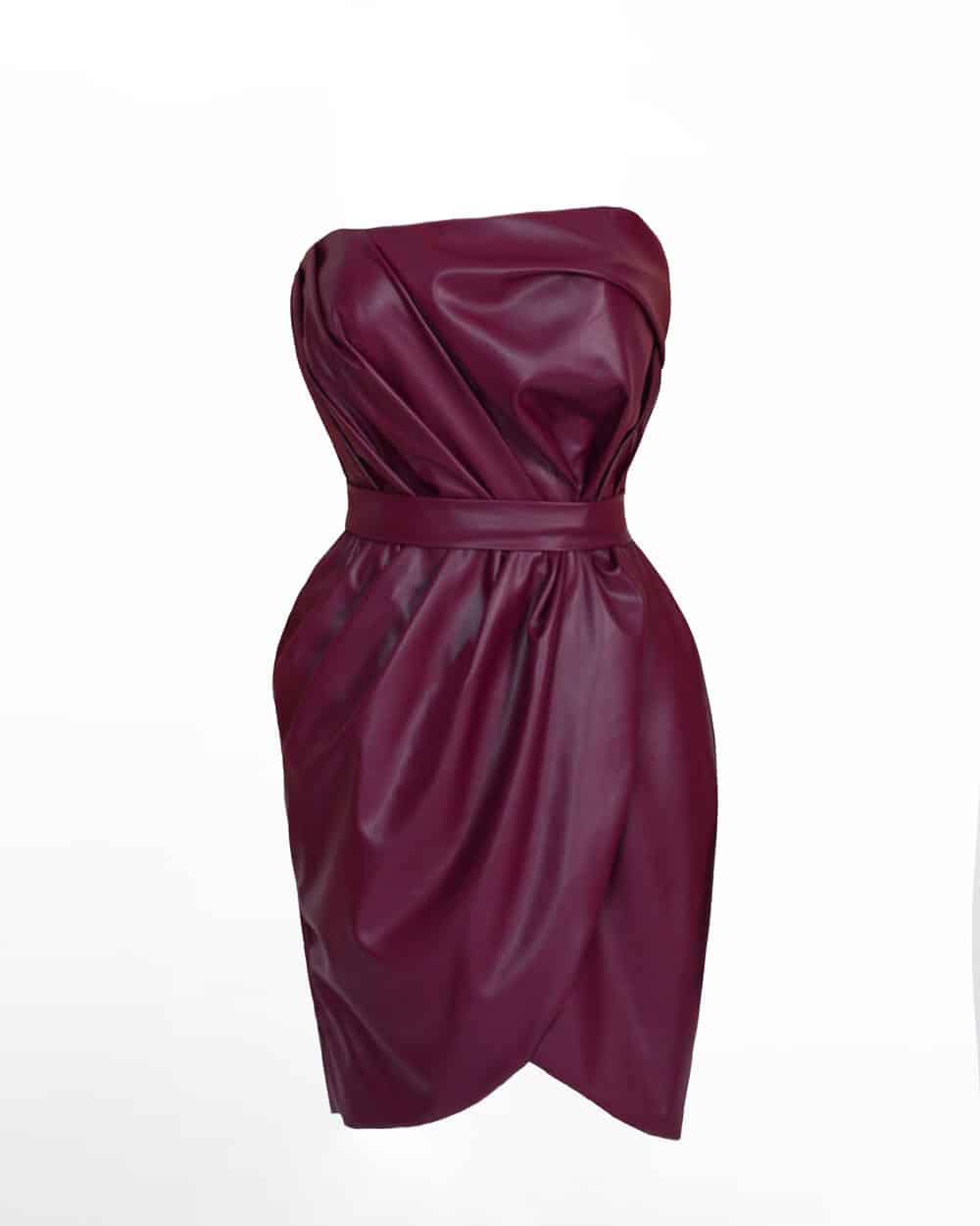 Leather Off Mini Dress - CHADAN