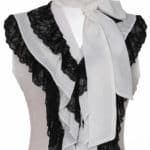 Black & White Scarf Collar Blouse